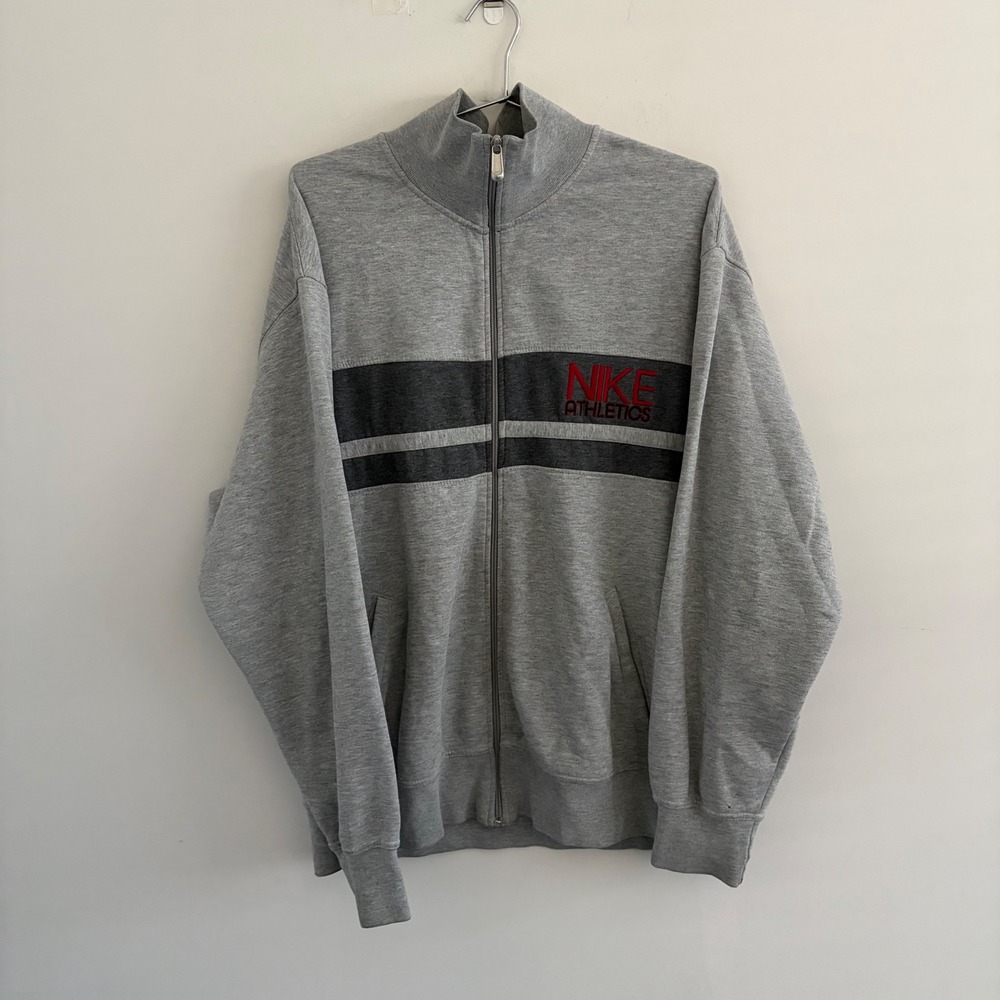 Nike Athletics Mens Full Zip Track Jacket Gray XL